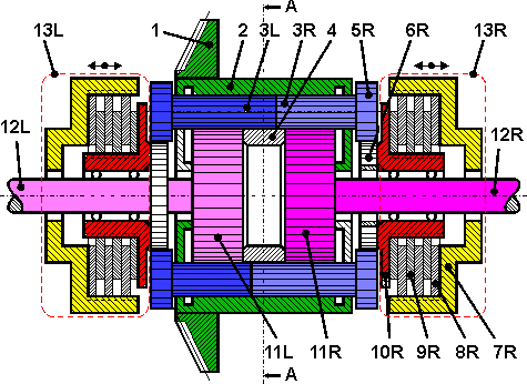 Active Yaw Patent, DE 10 2005 040 253, Differentialanordnung zur variablen Drehmomentverteilung