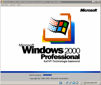 Windows 2000 bootet in der VirtualBox