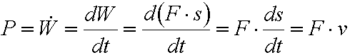 Zusammenhang zwischen Leistung, Kraft, Geschwindigkeit